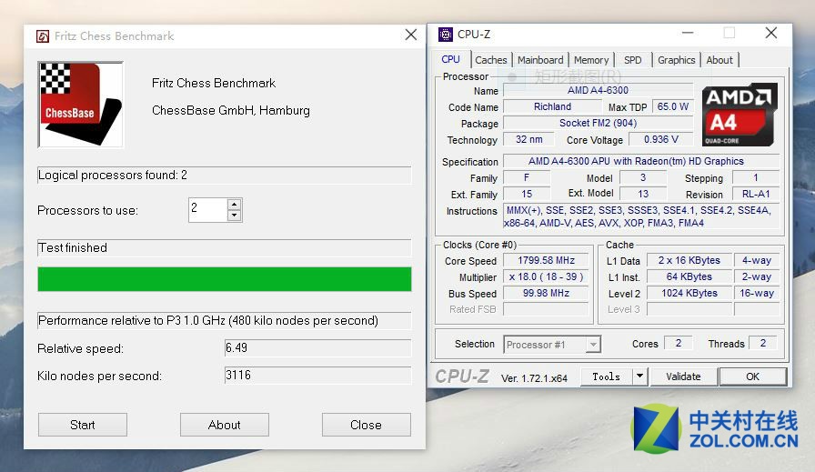  一分鐘了解CPU性能：AMD A4-6300實(shí)測
